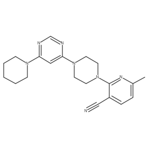 6-Methyl-2-{4-[6-(piperidin-1-yl)pyrimidin-4-yl]piperazin-1-yl}pyridine-3-carbonitrile结构式