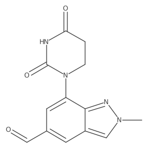 7-(2,4-dioxo-1,3-diazinan-1-yl)-2-methyl-2H-indazole-5-carbaldehyde结构式