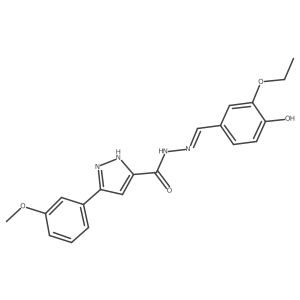 N'-[(E)-(3-ethoxy-4-hydroxyphenyl)methylidene]-3-(3-methoxyphenyl)-1H-pyrazole-5-carbohydrazide结构式