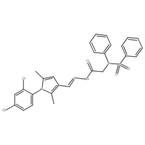 Glycine, N-phenyl-N-(phenylsulfonyl)-, [[1-(2,4-dichlorophenyl)-2,5-dimethyl-1H-pyrrol-3-yl]methylene]hydrazide Structure