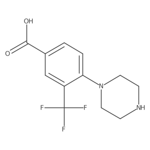 4-(Piperazin-1-yl)-3-trifluoromethyl-benzoic acid Structure