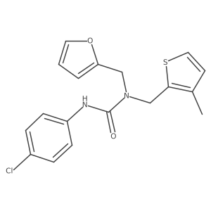 1-(4-Chlorophenyl)-3-[(furan-2-yl)methyl]-3-[(3-methylthiophen-2-yl)methyl]urea结构式