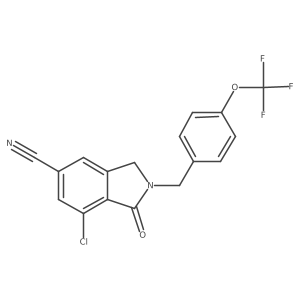 7-chloro-1-oxo-2-(4-trifluoromethoxy-benzyl)-2,3-dihydro-1H-isoindole-5-carbonitrile结构式