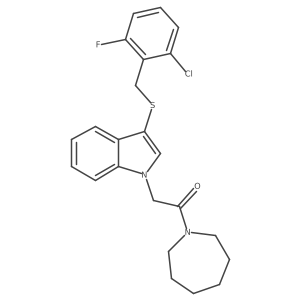 1-(azepan-1-yl)-2-(3-((2-chloro-6-fluorobenzyl)thio)-1H-indol-1-yl)ethanone结构式