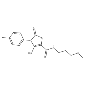 COCCCNC(=O)c1sc(=S)n(-c2ccc(C)cc2)c1N结构式