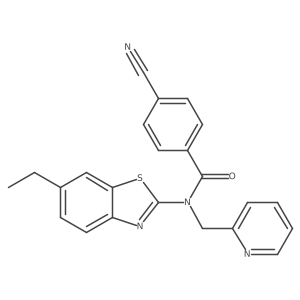4-cyano-N-(6-ethylbenzo[d]thiazol-2-yl)-N-(pyridin-2-ylmethyl)benzamide结构式