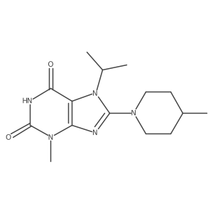7-isopropyl-3-methyl-8-(4-methylpiperidin-1-yl)-1H-purine-2,6(3H,7H)-dione结构式