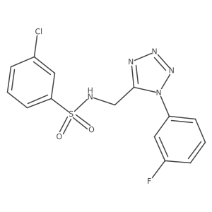 3-chloro-N-((1-(3-fluorophenyl)-1H-tetrazol-5-yl)methyl)benzenesulfonamide结构式