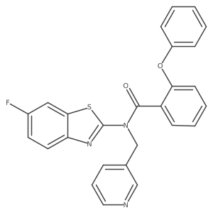N-(6-fluorobenzo[d]thiazol-2-yl)-2-phenoxy-N-(pyridin-3-ylmethyl)benzamide结构式