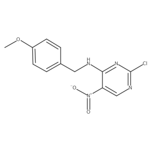 2-chloro-N-(4-methoxybenzyl)-5-nitropyrimidin-4-amine结构式