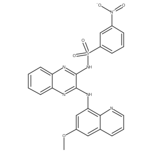 n-(3-(6-Methoxyquinolin-8-ylamino)quinoxalin-2-yl)-3-nitrobenzenesulfonamide结构式
