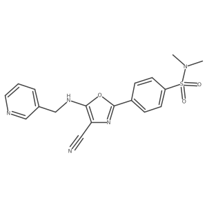 4-(4-cyano-5-((pyridin-3-ylmethyl)amino)oxazol-2-yl)-N,N-dimethylbenzenesulfonamide结构式