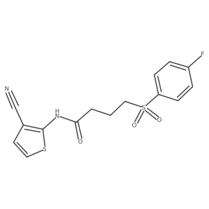 N-(3-cyanothiophen-2-yl)-4-((4-fluorophenyl)sulfonyl)butanamide结构式