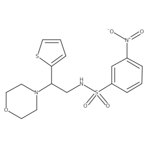 N-(2-morpholino-2-(thiophen-2-yl)ethyl)-3-nitrobenzenesulfonamide结构式