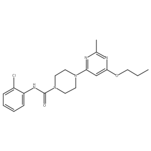 N-(2-chlorophenyl)-4-(2-methyl-6-propoxypyrimidin-4-yl)piperazine-1-carboxamide结构式