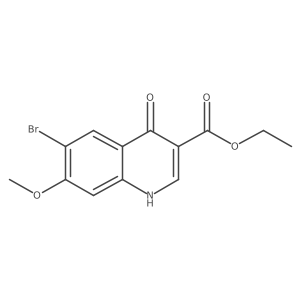 Ethyl 6-bromo-7-methoxy-4-oxo-1,4-dihydroquinoline-3-carboxylate结构式