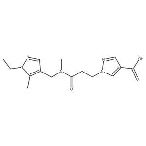 1-[3-[[(1-Ethyl-5-methyl-1H-pyrazol-4-yl)methyl]methylamino]-3-oxopropyl]-1H-pyrazole-4-carboxylic acid Structure