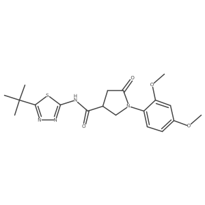 N-[(2E)-5-tert-butyl-1,3,4-thiadiazol-2(3H)-ylidene]-1-(2,4-dimethoxyphenyl)-5-oxopyrrolidine-3-carboxamide Structure