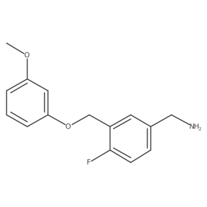 {4-Fluoro-3-[(3-methoxyphenoxy)methyl]phenyl}methanamine结构式