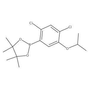 2-(2,4-Dichloro-5-isopropoxyphenyl)-4,4,5,5-tetramethyl-1,3,2-dioxaborolane结构式