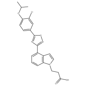 3-[4-(5-{3-Chloro-4-[(1-methylethyl)oxy]phenyl}-1,2,4-oxadiazol-3-yl)-1H-indol-1-yl]propanoic acid Structure