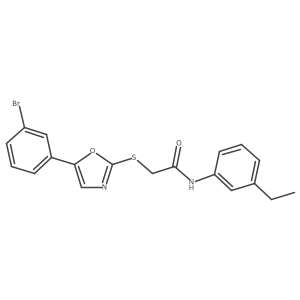 2-((5-(3-bromophenyl)oxazol-2-yl)thio)-N-(3-ethylphenyl)acetamide Structure