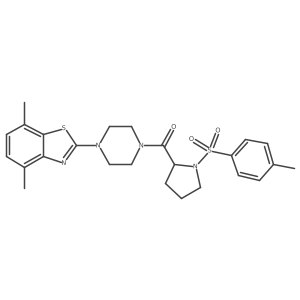 (4-(4,7-Dimethylbenzo[d]thiazol-2-yl)piperazin-1-yl)(1-tosylpyrrolidin-2-yl)methanone Structure