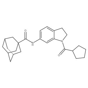 (3r,5r,7r)-N-(1-(cyclopentanecarbonyl)indolin-6-yl)adamantane-1-carboxamide结构式
