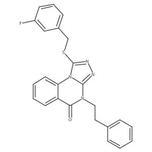 1-((3-fluorobenzyl)thio)-4-phenethyl-[1,2,4]triazolo[4,3-a]quinazolin-5(4H)-one结构式