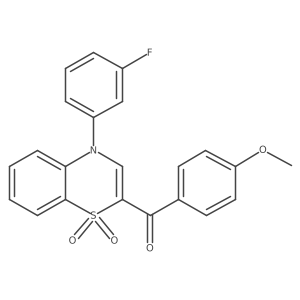 [4-(3-fluorophenyl)-1,1-dioxido-4H-1,4-benzothiazin-2-yl](4-methoxyphenyl)methanone结构式