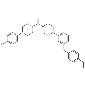 (1-(6-(4-Ethylphenoxy)pyrimidin-4-yl)piperidin-4-yl)(4-(4-fluorophenyl)piperazin-1-yl)methanone结构式