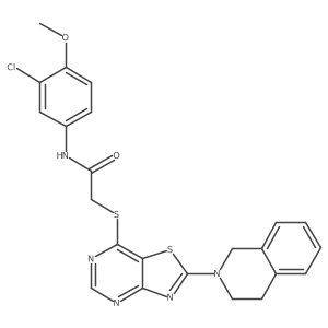 N-(3-chloro-4-methoxyphenyl)-2-((2-(3,4-dihydroisoquinolin-2(1H)-yl)thiazolo[4,5-d]pyrimidin-7-yl)thio)acetamide结构式