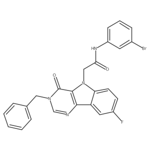 2-(3-benzyl-8-fluoro-4-oxo-3H-pyrimido[5,4-b]indol-5(4H)-yl)-N-(3-bromophenyl)acetamide Structure