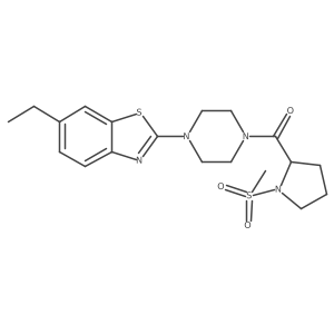 (4-(6-Ethylbenzo[d]thiazol-2-yl)piperazin-1-yl)(1-(methylsulfonyl)pyrrolidin-2-yl)methanone结构式