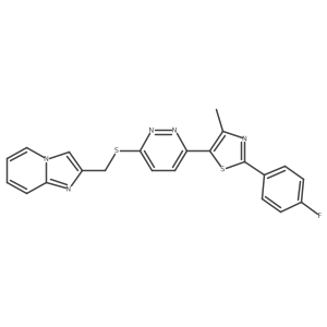 2-(4-Fluorophenyl)-5-(6-((imidazo[1,2-a]pyridin-2-ylmethyl)thio)pyridazin-3-yl)-4-methylthiazole结构式