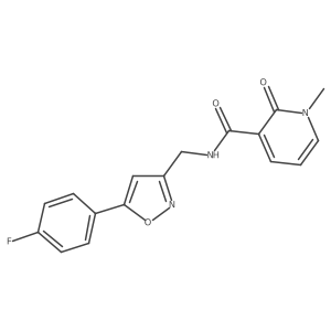 N-((5-(4-fluorophenyl)isoxazol-3-yl)methyl)-1-methyl-2-oxo-1,2-dihydropyridine-3-carboxamide结构式
