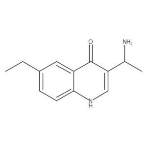 3-[(1R)-1-Aminoethyl]-6-ethyl-4-quinolinol Structure