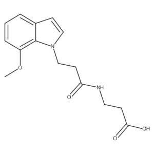N-[3-(7-methoxy-1H-indol-1-yl)propanoyl]-beta-alanine结构式