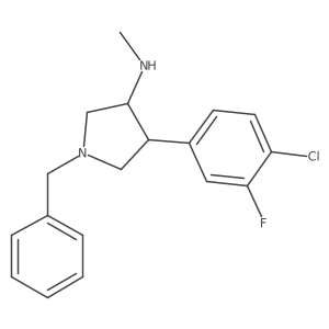 CNC1CN(Cc2ccccc2)CC1c1ccc(Cl)c(F)c1结构式