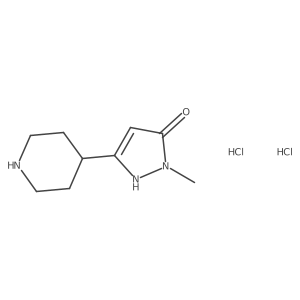 1-methyl-3-(piperidin-4-yl)-1H-pyrazol-5-ol dihydrochloride结构式