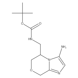 Carbamic acid, N-[(3-amino-5,6-dihydro-8H-imidazo[2,1-c][1,4]oxazin-5-yl)methyl]-, 1,1-dimethylethyl ester Structure