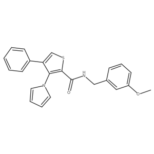 N-(3-methoxybenzyl)-4-phenyl-3-(1H-pyrrol-1-yl)thiophene-2-carboxamide Structure