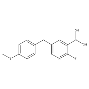 2-Fluoro-5-(4-(methylthio)benzyl)pyridin-3-ylboronic acid结构式