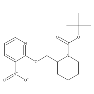 2-(3-Nitro-pyridin-2-yloxymethyl)-piperidine-1-carboxylic acid tert-butyl ester结构式