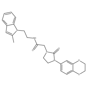2-(3-(2,3-dihydrobenzo[b][1,4]dioxin-6-yl)-2-oxoimidazolidin-1-yl)-N-(2-(2-methyl-1H-indol-1-yl)ethyl)acetamide Structure