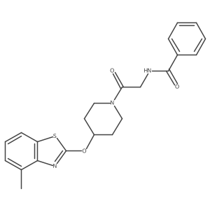 N-(2-(4-((4-methylbenzo[d]thiazol-2-yl)oxy)piperidin-1-yl)-2-oxoethyl)benzamide结构式