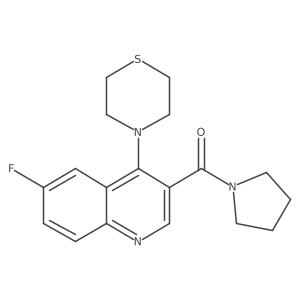 [6-Fluoro-4-(thiomorpholin-4-yl)quinolin-3-yl](pyrrolidin-1-yl)methanone结构式