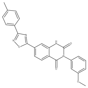 3-(3-methoxyphenyl)-7-(3-(p-tolyl)-1,2,4-oxadiazol-5-yl)quinazoline-2,4(1H,3H)-dione结构式