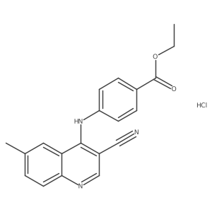 Ethyl 4-((3-cyano-6-methylquinolin-4-yl)amino)benzoate hydrochloride结构式