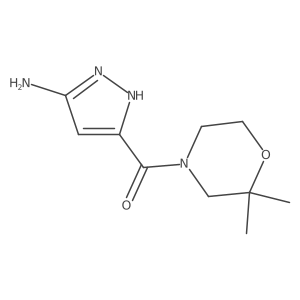 5-(2,2-dimethylmorpholine-4-carbonyl)-1H-pyrazol-3-amine结构式
